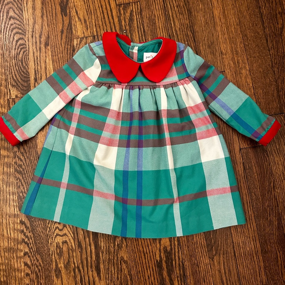 Petit Peony Tartan Holiday Dress